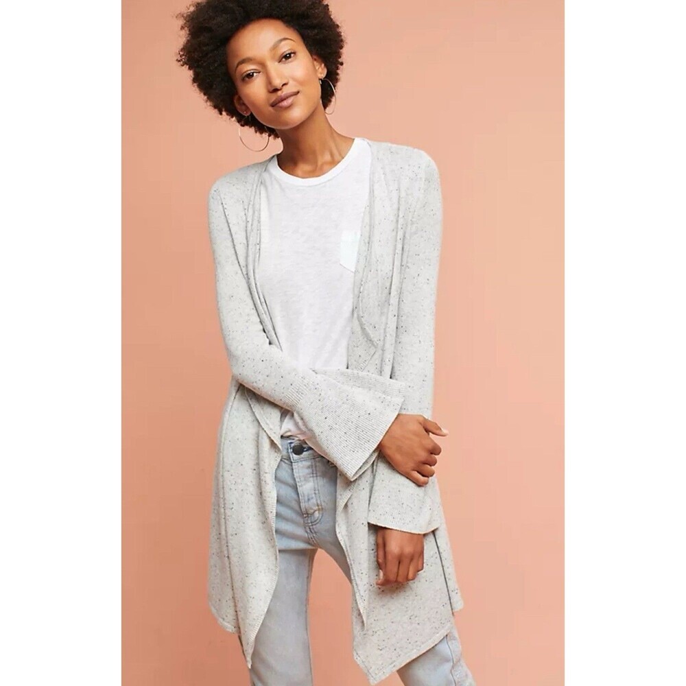 Anthropologie Moth Size L Wool Cashmere Blend Bell Sleeve Cardigan Sweater Women